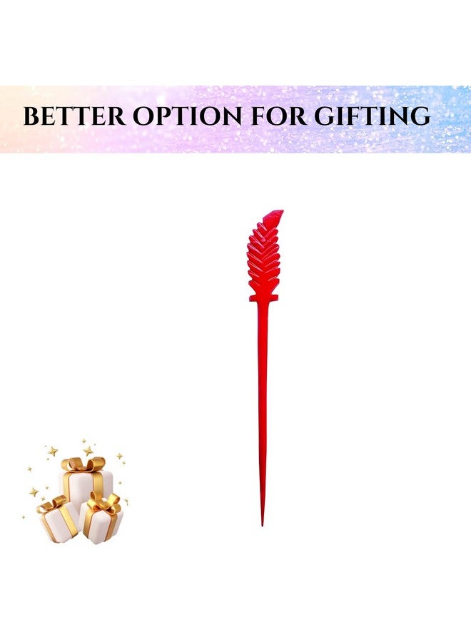 Salvus App SOLUTIONS Marble Handmade Pink Red Hair Stick/Juda Pin for Women & Girls (15 x 1.3 cm). - Image 5