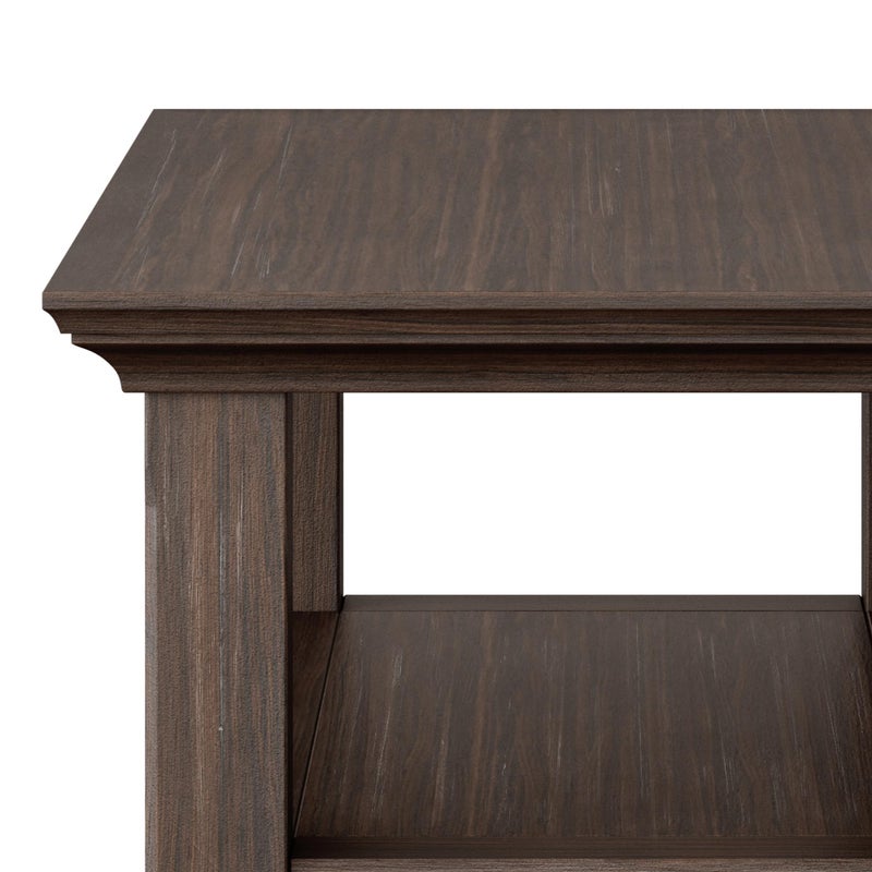 Simpli Home SIMPLIHOME Acadian Narrow Side Table - 14 inch Wide Solid Wood Rectangular End Table with 2 Open Shelves in Farmhouse Brown, Transitional Lamp Stand or Nightstand for Living Room or Bedroom - Image 4