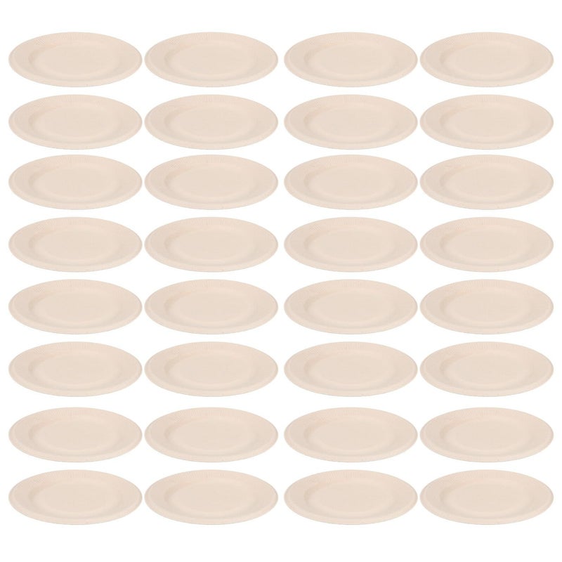 Disposable 50pc 7 Inch Biodegradable Paper Dessert Plates Thickened Natural Pulp Dinner Platters - Image 2