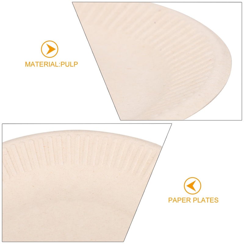 Disposable 50pc 7 Inch Biodegradable Paper Dessert Plates Thickened Natural Pulp Dinner Platters - Image 4