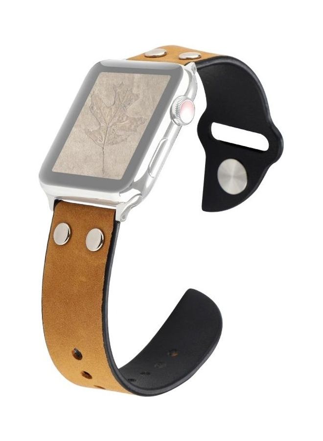 NIBEMINENT Replacement Watchbands For Apple Watch Series 7 41mm/6 & SE 5 4 40mm/3 2 1 38mm Brown - Image 1