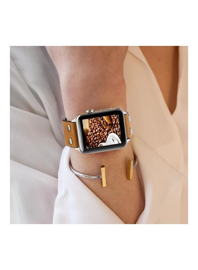 NIBEMINENT Replacement Watchbands For Apple Watch Series 7 41mm/6 & SE 5 4 40mm/3 2 1 38mm Brown - Image 4