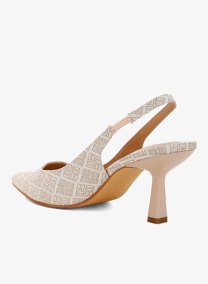 London Rag  Pointed Toe Kitten Heel Pumps in Beige for Women | Best Price UAE