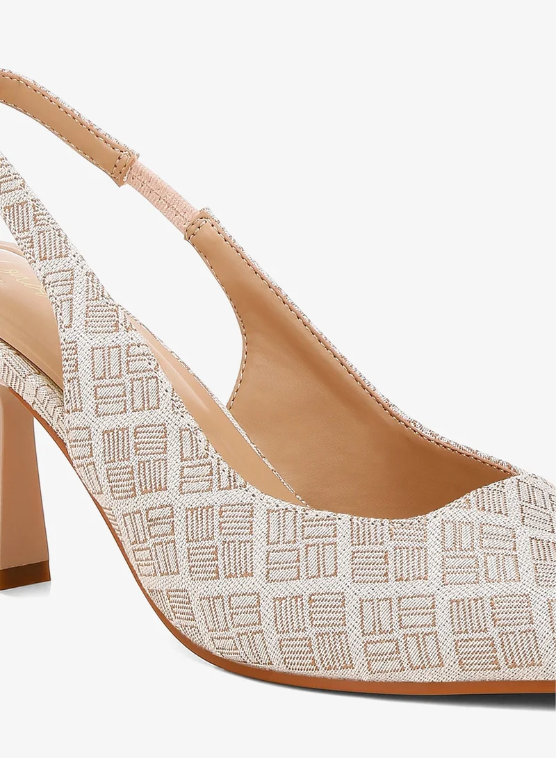 London Rag  Pointed Toe Kitten Heel Pumps in Beige for Women | Best Price UAE