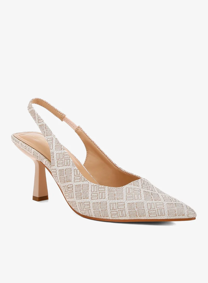 London Rag  Pointed Toe Kitten Heel Pumps in Beige for Women | Best Price UAE