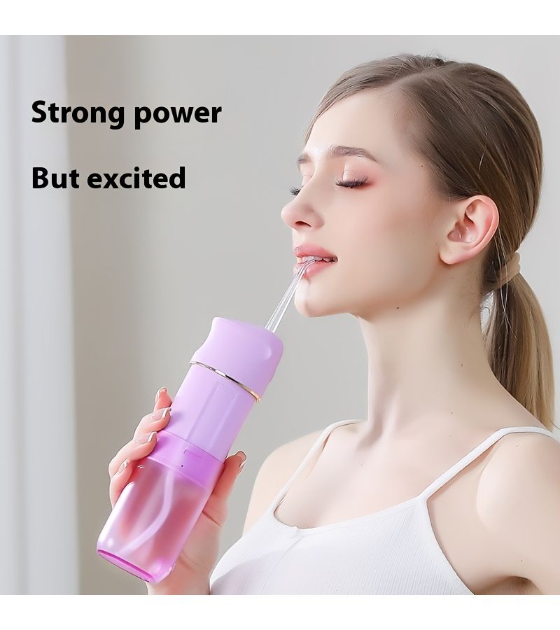 White Smart Electric Dental Flosser With 360 Rotating Nozzle And Interchangeable Heads USB Rechargeable Oral Irrigator - Image 3