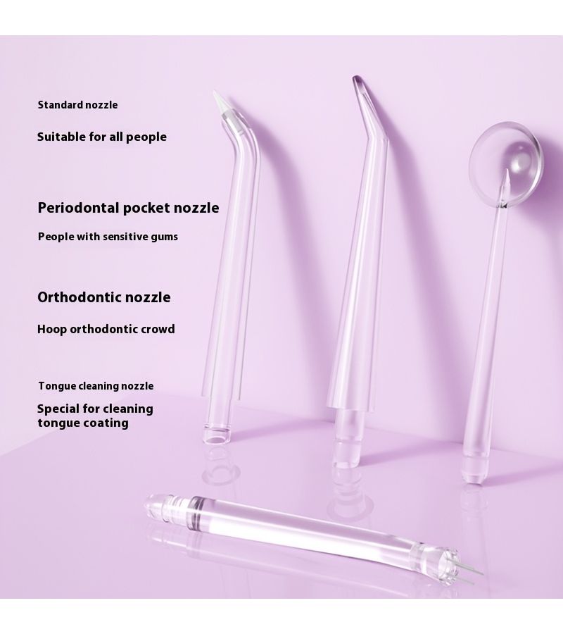 White Smart Electric Dental Flosser With 360 Rotating Nozzle And Interchangeable Heads USB Rechargeable Oral Irrigator - Image 4