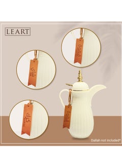 LeArt Rectangle Dallah Flask Tags - Dallah Coffee Pot, Tea, Coffee and Karak Tag | Dallah Tags (Caramel - Set of 3)  - Image 4