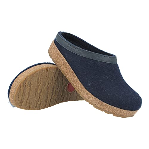 HAFLINGER Unisex GZL Leather Trimmed Wool Clogs, Captains Blue, 37EU - Image 2