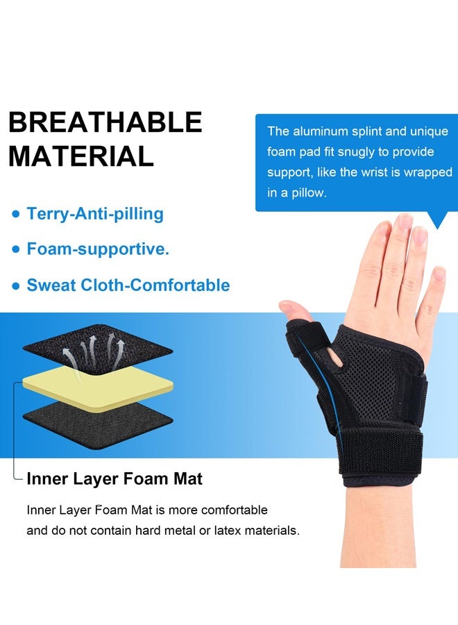 Adjustable Thumb Spica Splint Brace Right Left Hand Women and Men  with Thumb Support Pain Relief for Arthritis Tendonitis Carpal Tunnel Pain Relief and Thumb Sprain, Sport Sprain  Daily Activity Protection Black - Image 3