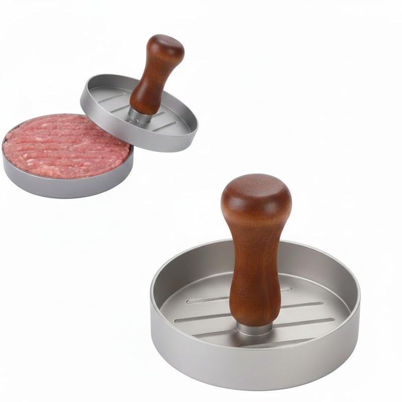 Generic, Hamburger Press, Smash Burger Press, Aluminium Burger Patty Press, Patty Maker, Burger Pattie Press, Smashed Burger Press for Hamburger Patties BBQ - 12 cm, with Non-Stick Coating, 30000 - Image 1