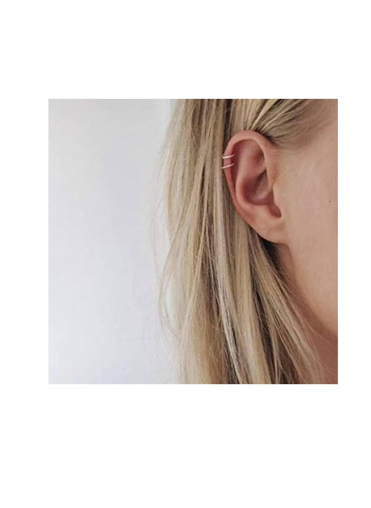 Generic Hoop Cartilage Earring Fake Earrings Nose Rings Septum Nose Ring small for Women Men Girls 2 pcs (gold)  - Image 3