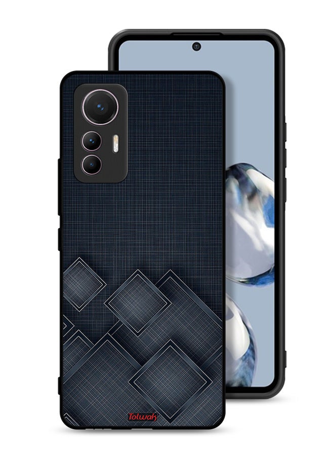 Tolwak Xiaomi 12 Lite Protective Case Cover Squares Pattern On Cloth - Image 1