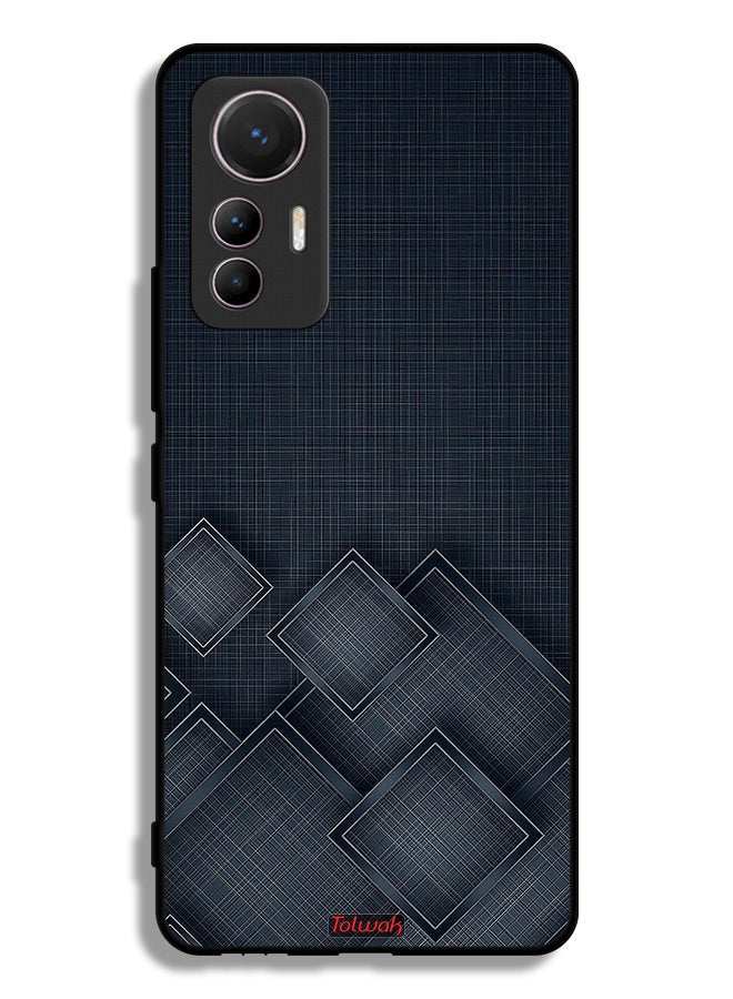 Tolwak Xiaomi 12 Lite Protective Case Cover Squares Pattern On Cloth - Image 2