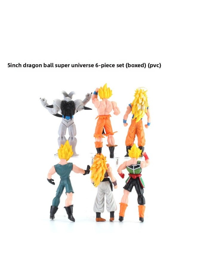 نسخة ممتازة من ألعاب Dragon Ball Super Universe للأطفال من PVC، 6 ألعاب نموذجية متحركة من Dragon Ball باللون الأصفر للبيع بالجملة - اللون: 5 بوصة مجموعة Dragon Ball Super Universe المكونة من 6 قطع ( - Image 4