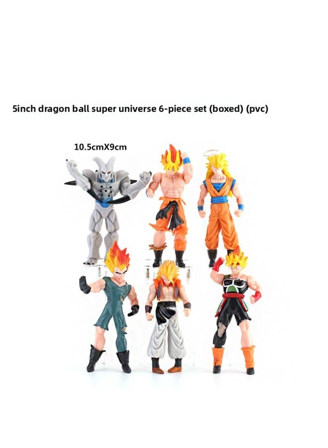 نسخة ممتازة من ألعاب Dragon Ball Super Universe للأطفال من PVC، 6 ألعاب نموذجية متحركة من Dragon Ball باللون الأصفر للبيع بالجملة - اللون: 5 بوصة مجموعة Dragon Ball Super Universe المكونة من 6 قطع ( - Image 5