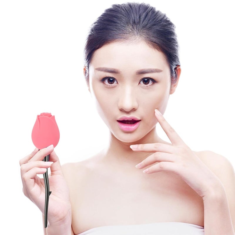 Rose Petal Lid Foundation Brush Soft Bristles Makeup Tool Face Cosmetic Applicator for Lightweight Coverage and Travel Use - Image 4