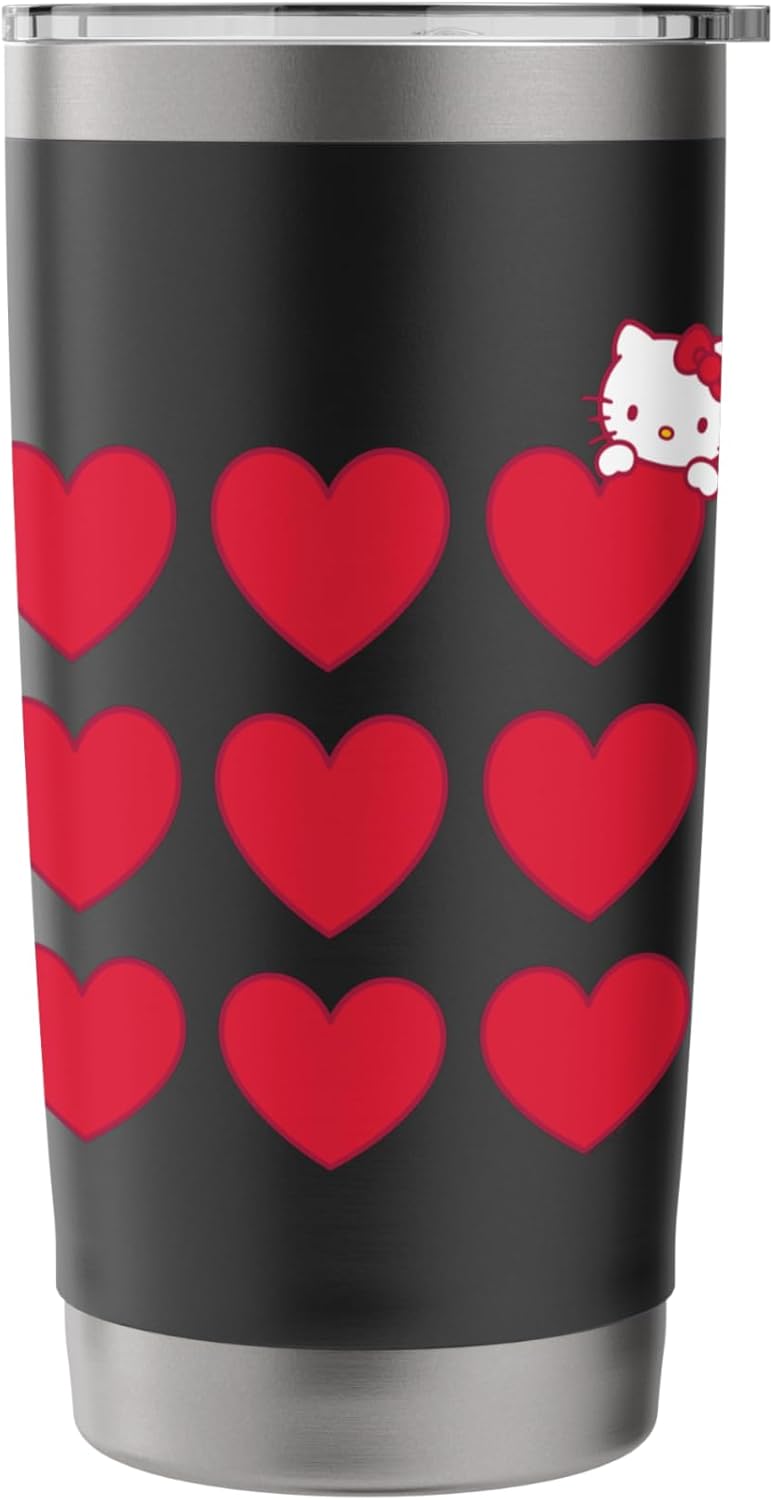 Hello Kitty Hello Kitty Stacked Hearts Tee Shirt Stainless Steel Insulated Tumbler  - Image 3