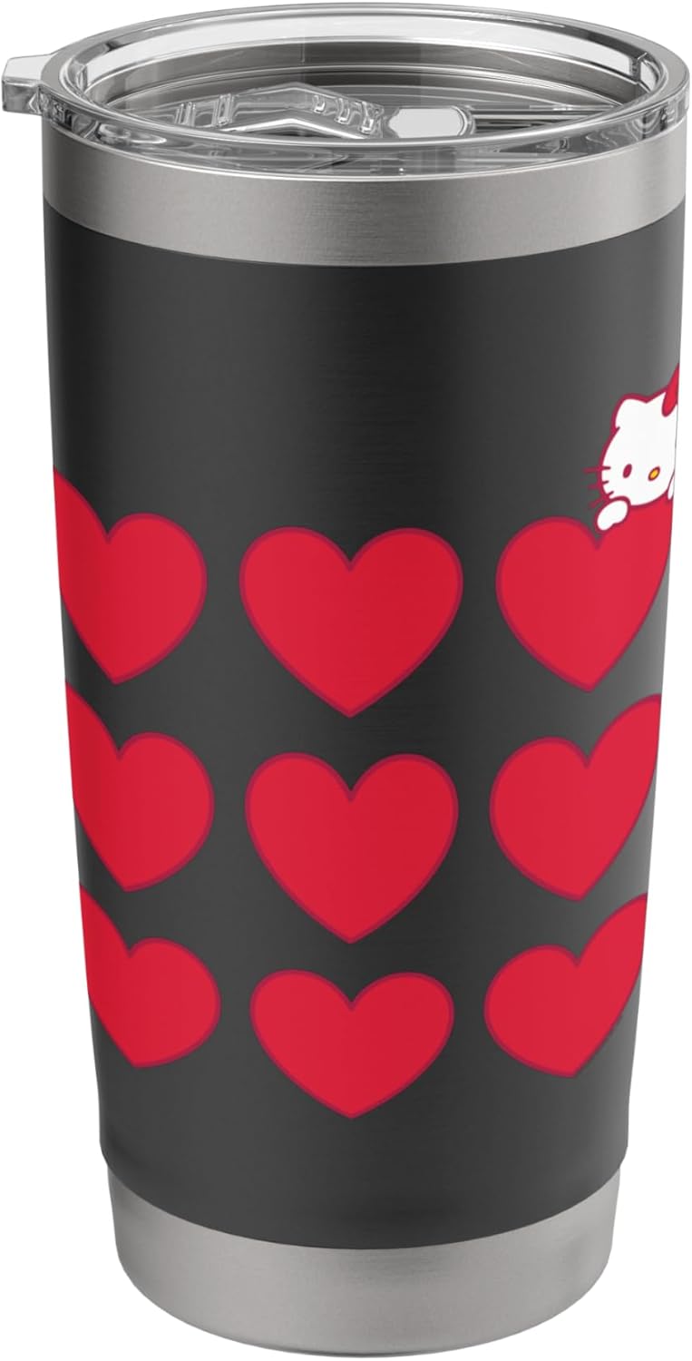 Hello Kitty Hello Kitty Stacked Hearts Tee Shirt Stainless Steel Insulated Tumbler  - Image 1