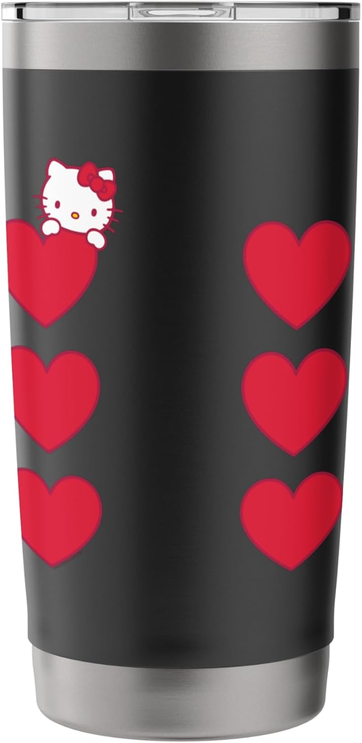 Hello Kitty Hello Kitty Stacked Hearts Tee Shirt Stainless Steel Insulated Tumbler  - Image 4