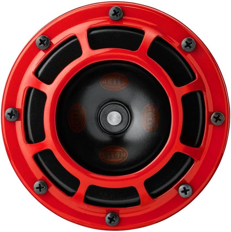 HELLA مجموعة بوق هيللا 003399801 سوبرتون 12 فولت بوق عالي/منخفض مع شبكة حماية حمراء - Image 3