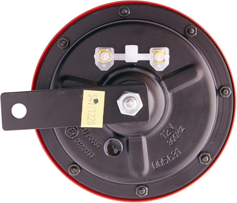 HELLA مجموعة بوق هيللا 003399801 سوبرتون 12 فولت بوق عالي/منخفض مع شبكة حماية حمراء - Image 4