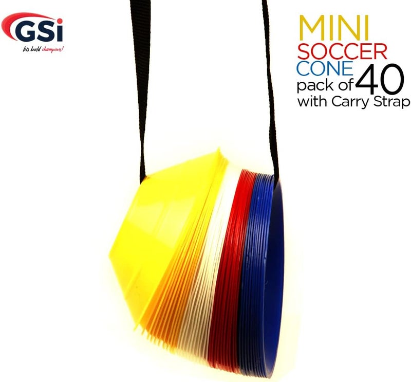 GSI Sports Training Cones for Agility Drills – Soccer & Basketball Multi-Sport Field Markers, Durable Flexible Cones in Multiple Shapes & Packs (20–80 Pack) - Image 3