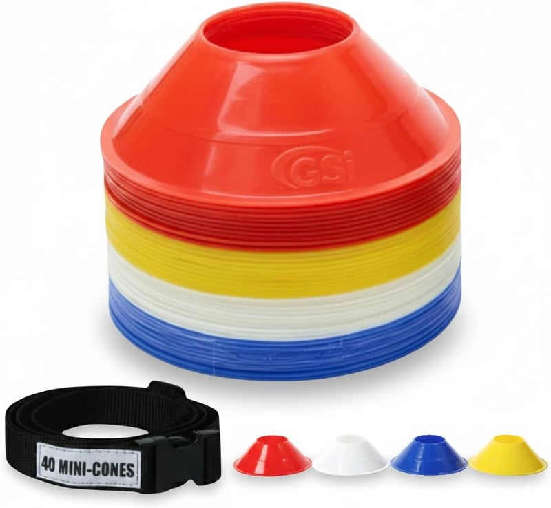 GSI Sports Training Cones for Agility Drills – Soccer & Basketball Multi-Sport Field Markers, Durable Flexible Cones in Multiple Shapes & Packs (20–80 Pack) - Image 1