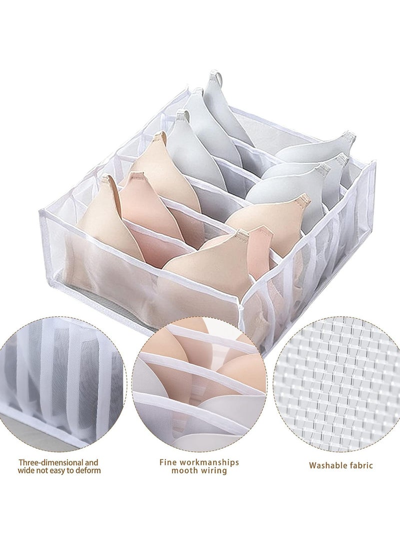 GGOOT Underwear Drawer Organiser Divider, 3 Pcs Drawer Organiser, Cabinet Storage Box, Wardrobe Closet Family Organization Drawer Storage Box Storage Underwear Bra Socks Panties (White) - Image 5