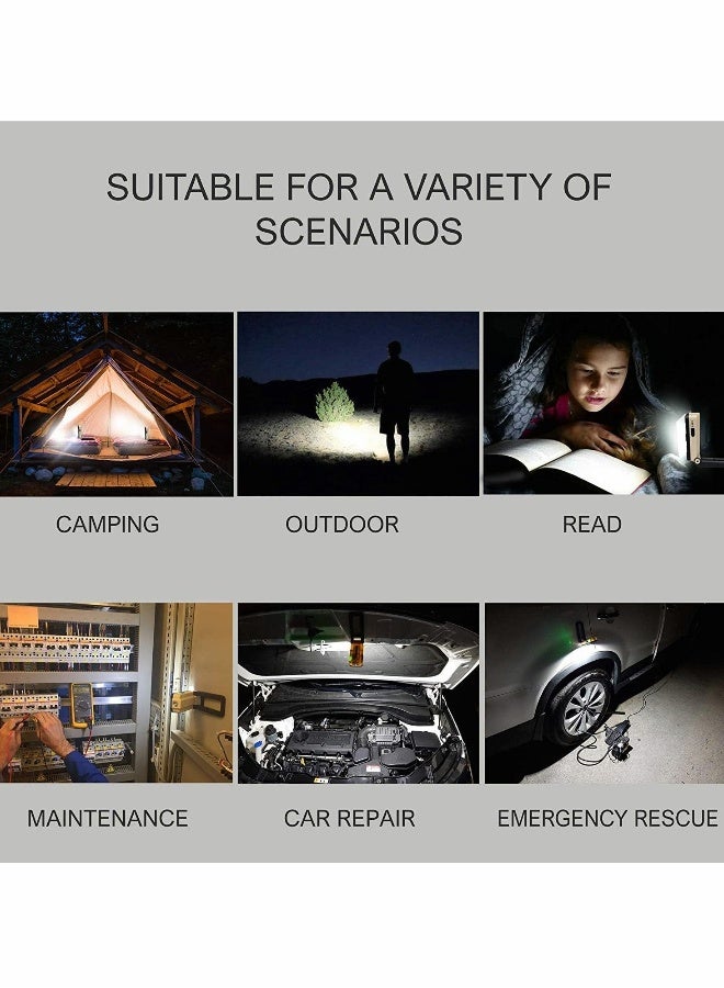 LED Work Light, Magnetic Rechargeable COB Inspection Lamp Magnetic Work Light with Hanging Hook, 4 Lighting Modes, Job Site Lighting for Car Repairing Emergency Camping Mountain Climbing - Image 5