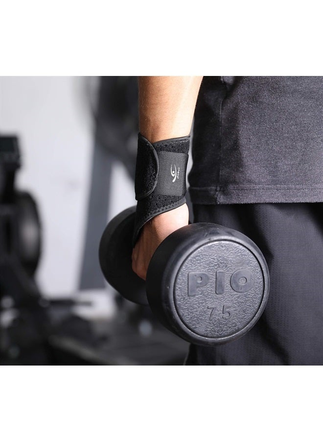 HiRui 2 Pack Wrist Compression Strap and Wrist Brace Sport Wrist Support for Fitness, Weightlifting, Tendonitis, Carpal Tunnel Arthritis, Pain Relief-Wear Anywhere-Adjustable (Black) - Image 4