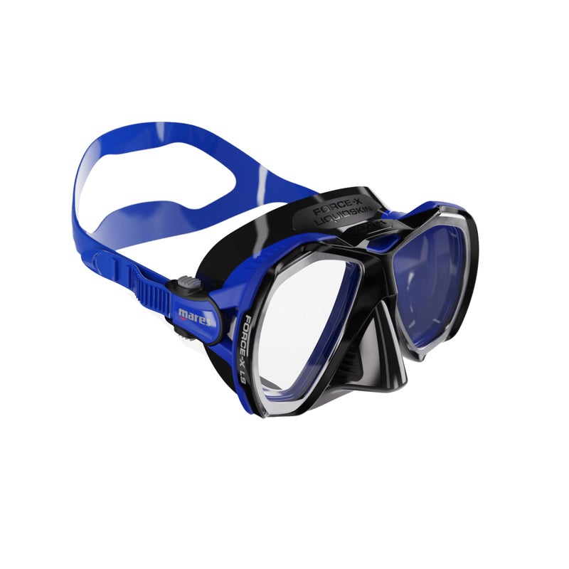 Mares ForceX LS Dual Lens Wide View Mask for Scuba Diving Snorkeling Freediving Spearfishing with Storage Box BlueBlack - Image 2