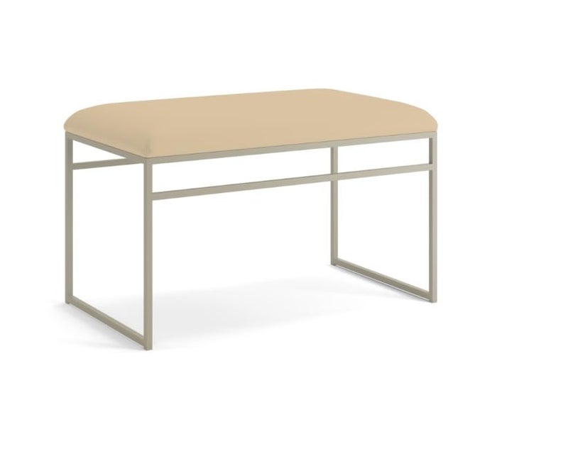 INDIDECOR INDIDECOR 64304 Hallway Bench Entryway Bench for Home and Office Beige Faux Leather Cushion Grey Metal Frame Suitable for Living RoomBedroomOffice 100 cm x 46 cm x 39 cm 