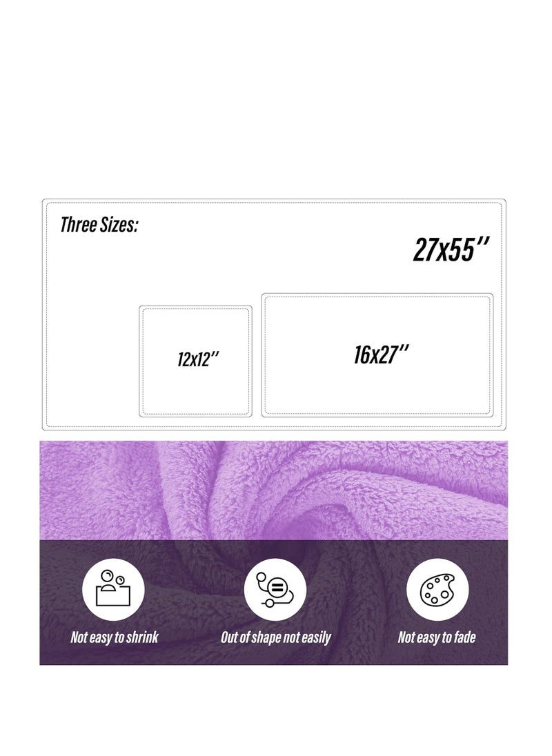 MOONQUEEN - MOONQUEEN Ultra Soft Towel Set-Quick Drying - 2 Bath Towels 2 Hand Towels 2 Washcloths-Microfiber Coral Velvet Highly Absorbent Towel for Bath Fitness,Bathroom,Sports,Yoga, Travel(Purple, 6 Pcs) - Image 1