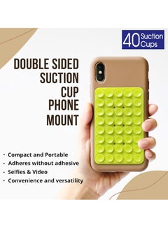 Mmmon Silicone Suction Cup Phone Case Mount Double Sided,Phone Accessories Hands-Free Strong Grip Holder for Selfies and Videos, Silicon Phone Stand for iPhone and Android(Green)  - Image 4
