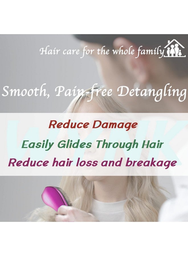 WYNK Hair Brush Detangler for Adults & Kids，Detangling Comb Hair Styling Tools & Appliances for Natural/Wavy/Curly/Coily/Wet/Dry/Oil/Thick/Straight/Long Hair(2Pack Blue Drops & Gradient Shell) - Image 4