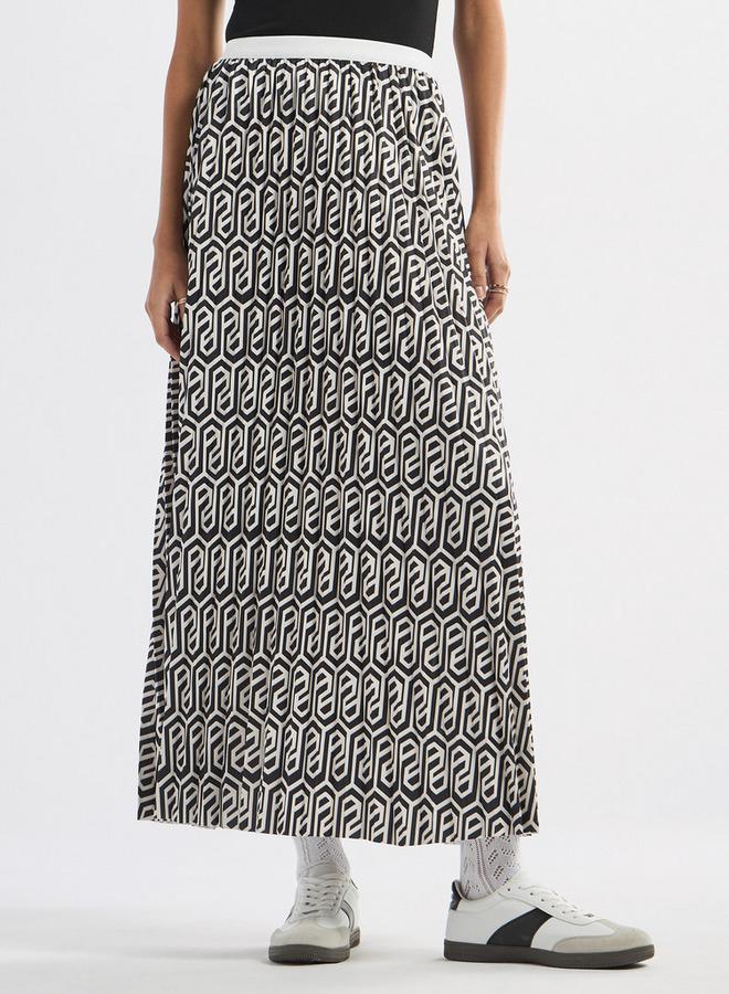 Splash FAV All-Over Print A-line Skirt with Elasticated Waistband - Image 1