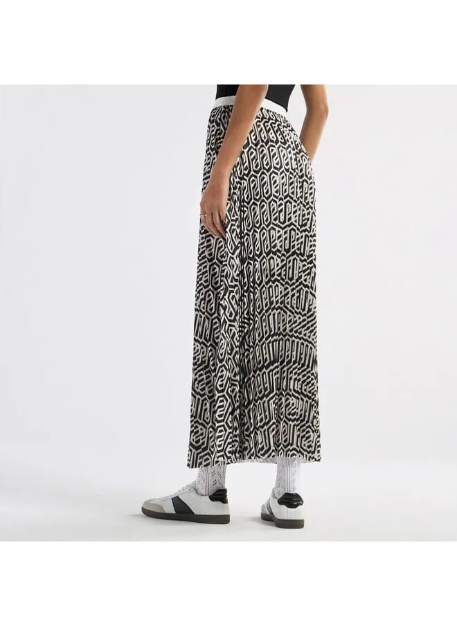 FAV All-Over Print A-line Skirt with Elasticated Waistband