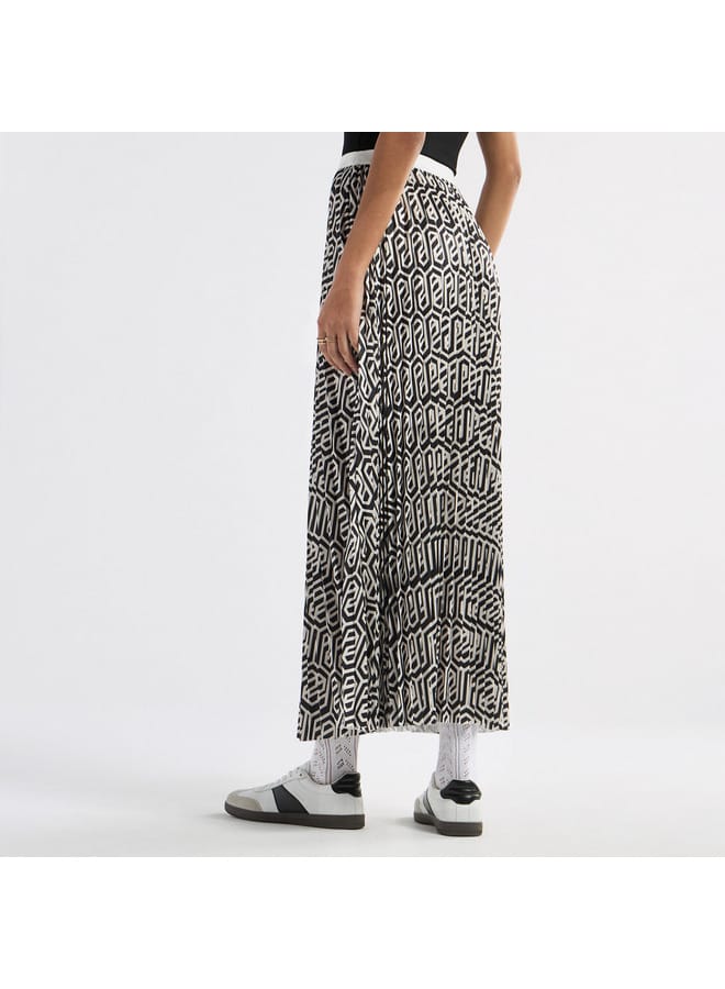 Splash FAV All-Over Print A-line Skirt with Elasticated Waistband  - Image 3