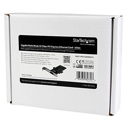 StarTech.com PCI Express (PCIe) Gigabit Ethernet Multimode SC Fiber Network Card Adapter NIC - 550m - PCIe GbE Fiber Optic Network Card, TAA (PEX1000MMSC2) - Image 5