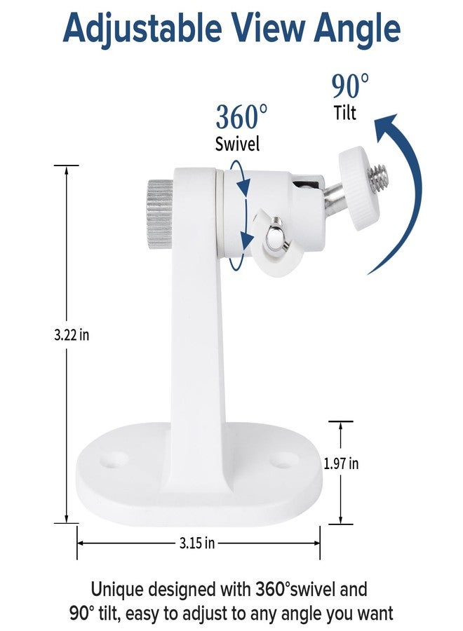 ALERTCAM 2Pack Wall Mount Compatible with eufyCam 2C/2C Pro, 2/2 Pro, 3C/S300, 3/S330, Also for SoloCam S220/C210, Adjustable Camera Mount Brackets for Eufy Camera Indoor/Outdoor - White - Image 3