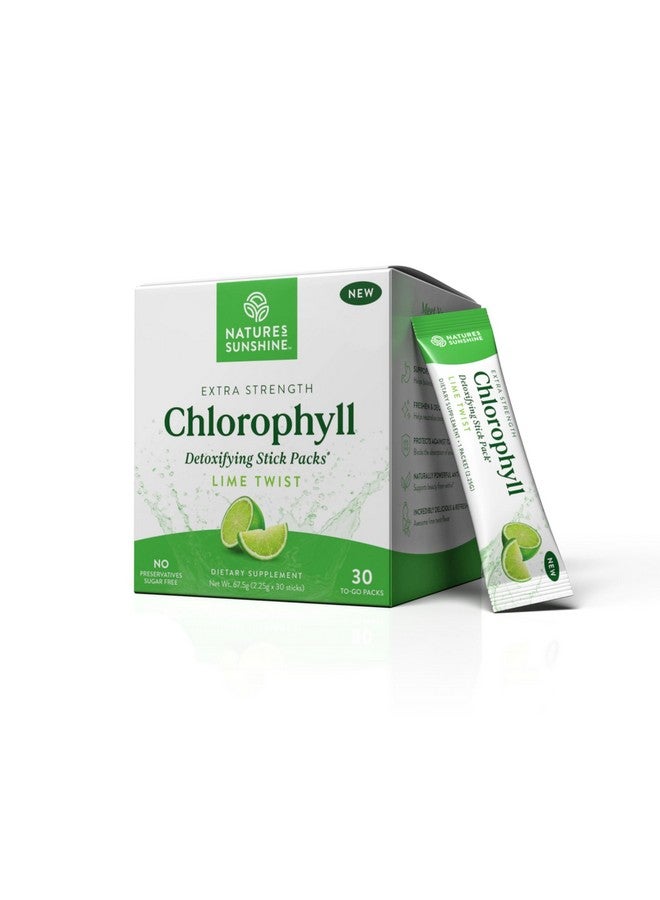 Nature's Sunshine Chlorophyll Stick Packs: Supercharge Your Detox and Boost Gut Health in Convenient, Delicious Stick Packs (Lime Twist) - Image 1