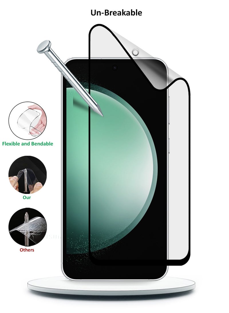 Wtech Samsung Galaxy S23 FE 5G 2023 Nano Ceramic Full Glue Full Cover Matte Flexible Screen Protector (MSCNMN) -  Clear/Black - Image 4