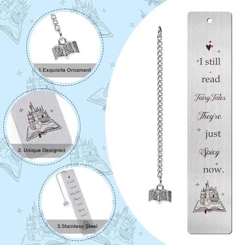 Shejdgart Fairytales Metal Bookmark Gifts - Spicy Funny Bookmarks for Book Lovers Women Girls, Beautiful Book Mark with Pendant, Unique Halloween Thanksgiving Christmas Graduation Gift - Image 3