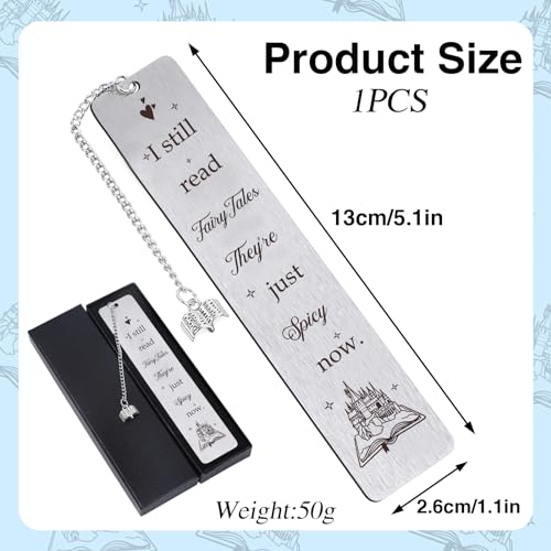 Shejdgart Fairytales Metal Bookmark Gifts - Spicy Funny Bookmarks for Book Lovers Women Girls, Beautiful Book Mark with Pendant, Unique Halloween Thanksgiving Christmas Graduation Gift - Image 2