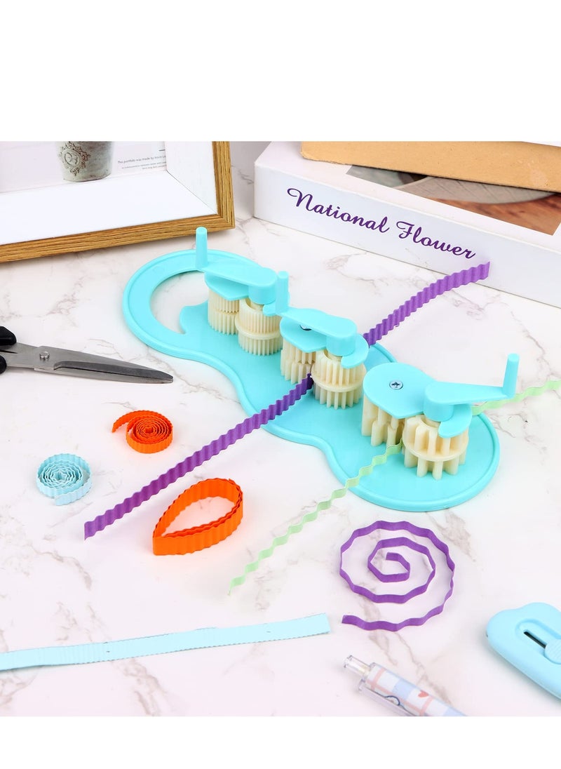 SYOSI Paper Quilling Crimper Tool Slip Wave Shaper Making Tool for DIY Quilling Crafts Paper Crimper for Quilling Papercraft Create Beautiful Fold and Wave Effects for Kids Craft Household Blue  - Image 4