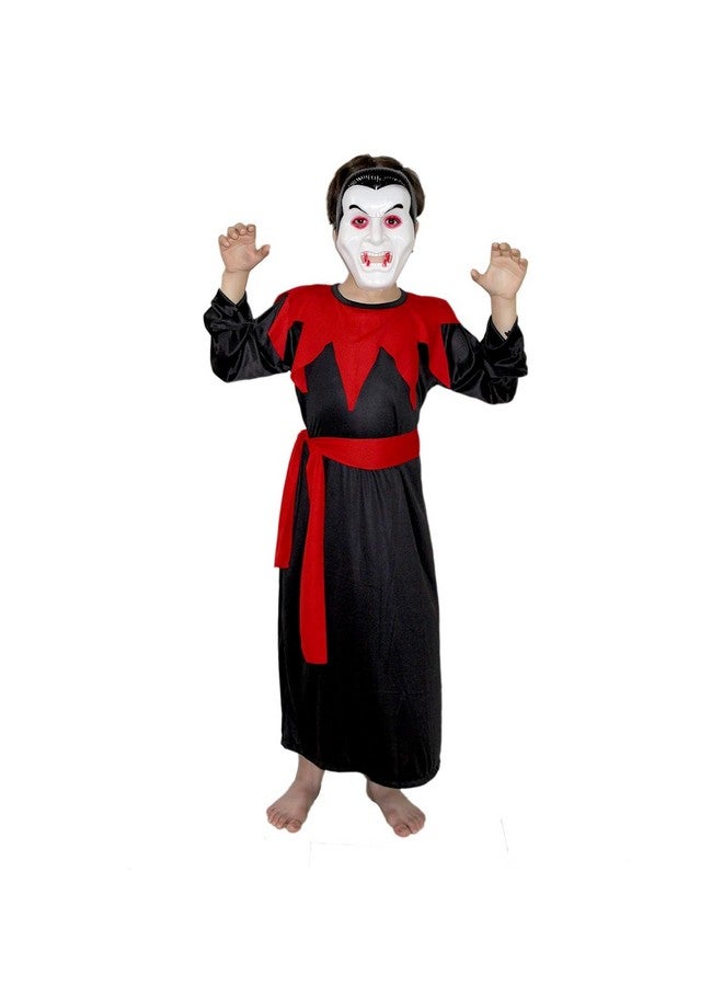 Kaku Fancy Dresses Kaku Fancy Dresses Polyester Vampire Dracula Gown Halloween Costume/California Costume - Black, 10-12 Years, For Boys - Image 1