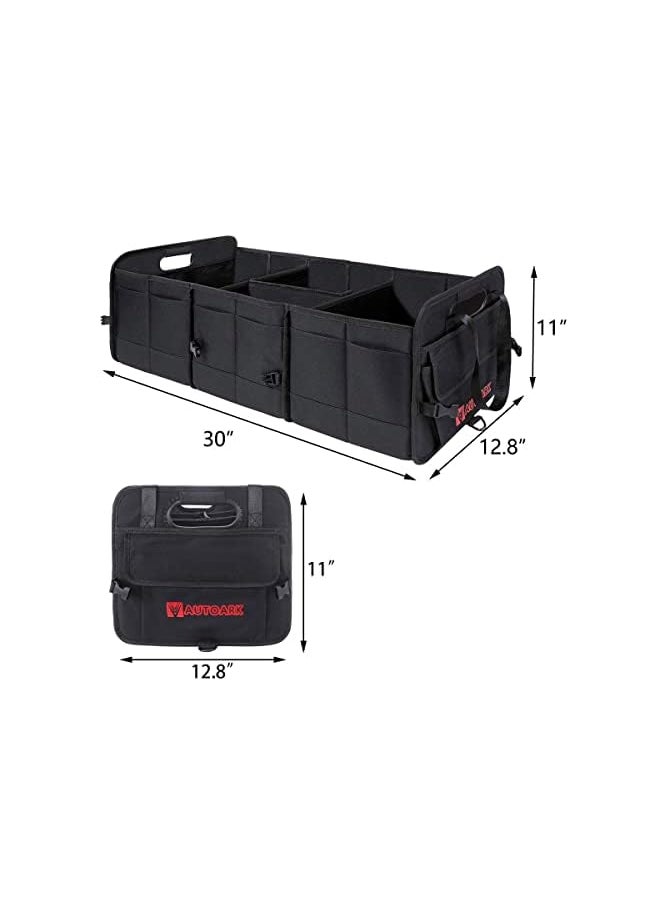 AUTOARK - Multipurpose Car Trunk Organizer with Straps,Non-Slip Waterproof Bottom,Durable Collapsible Adjustable Compartments Cargo Storage,Upgraded Handle,AK-072 - Image 1