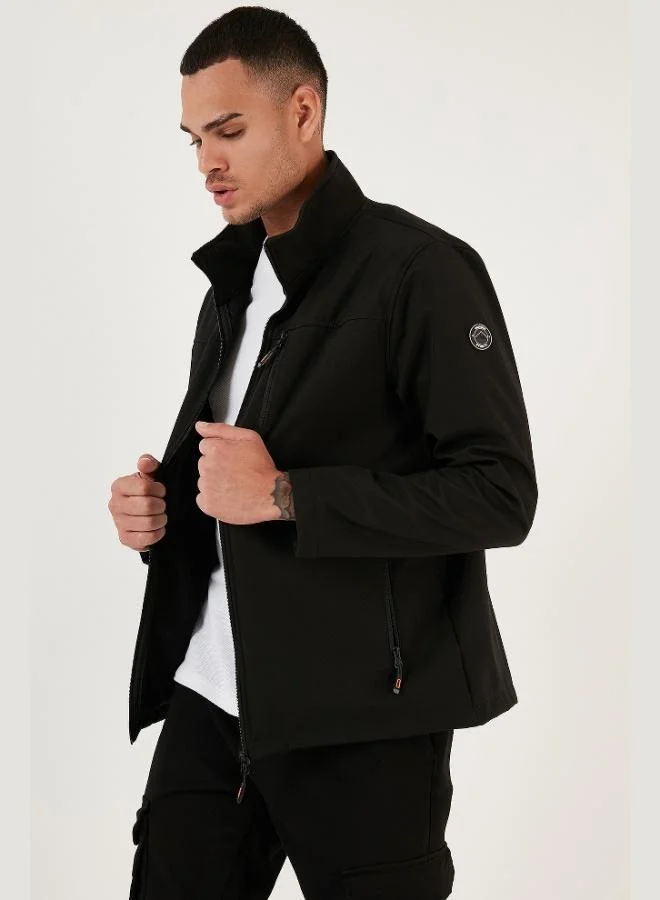 Buratti Buratti Water Repellent Slim Fit Stand Collar Softshell Jacket Men's Jacket 649003