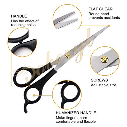 Doberyl Sharp 6.5 inches Stainless Steel Professional Salon Barber Single Hair Cutting Scissors Hairdressing Styling Tool Including Beard Care - Image 3